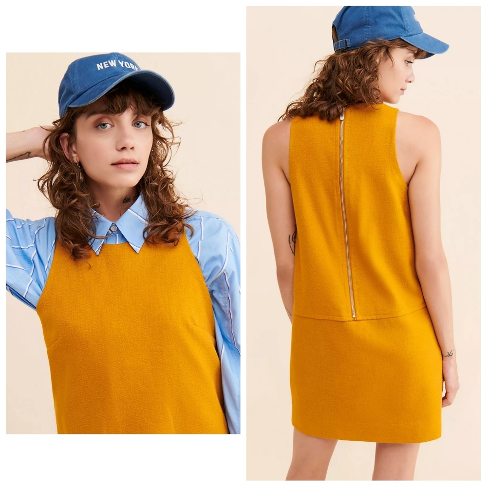 Anthropologie Maeve Crewneck Mini Shift Dress Size 2 - Picture 2 of 5